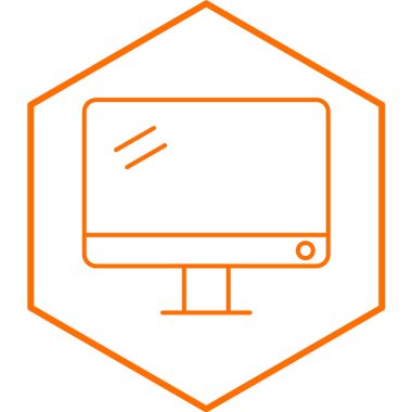 Bilgisayar monitörü simgesi. vektör illüstrasyonu