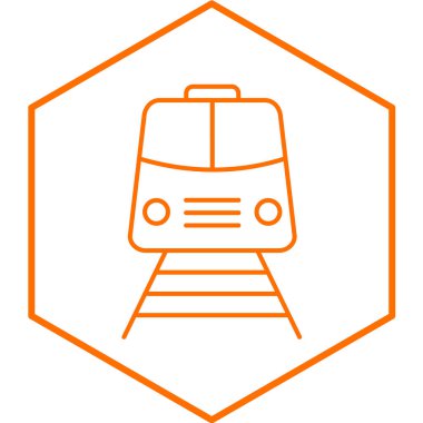 Bir tren simgesinin vektör illüstrasyonu