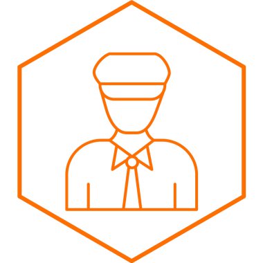 Kaptan ikon düz stil. Beyaz izole edilmiş arka planda polis memuru vektör çizimi. pilot sembolü iş konsepti