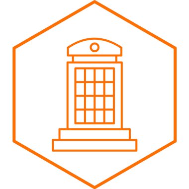 Telefon Booth simgesinin vektör illüstrasyonu