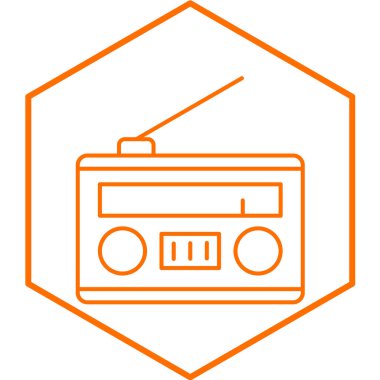 Retro radyo ikonu. vektör illüstrasyonu