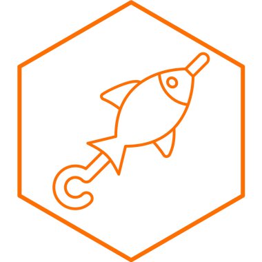 balık simgesi vektör illüstrasyonu