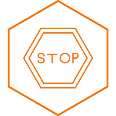 dur işareti simgesi, vektör çizimi