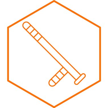 Beyzbol sopası çizgisi çizimi. Güzel spor sembolü. doğrusal biçim.