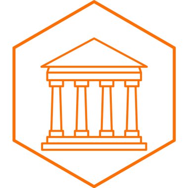 Partenon basit simgesi, vektör illüstrasyonu