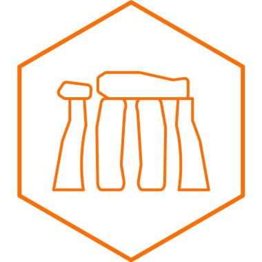 Stonehenge basit simgesi, vektör illüstrasyonu