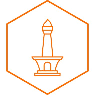 Monas basit simgesi, vektör illüstrasyonu