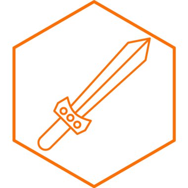 kılıç simgesi, basit tasarım vektör çizimi