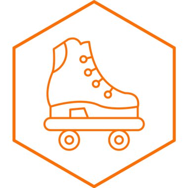 Paten ikonu çizgisi çizimi. Güzel spor öğeleri kaykay, kaykay ve bot olarak da kullanılabilir.