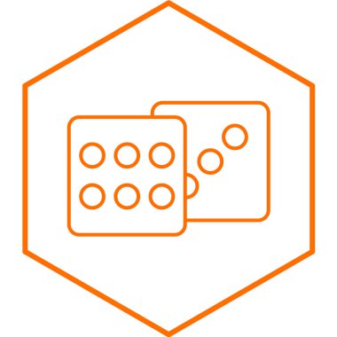 Yeşil arka planda beyaz çizgi kumarhane çipi simgesi izole edildi. vektör illüstrasyonu