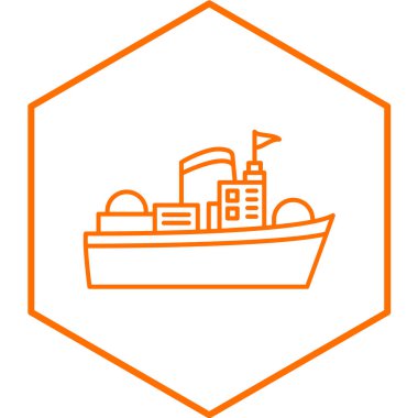 Avcı gemisi simgesi vektör çizimi