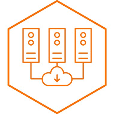 Bulut hesaplama çizgisi simgesi beyaz arkaplanda izole edildi. vektör illüstrasyonu