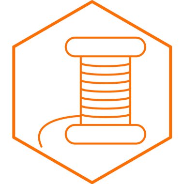 çizgi ipliği simgesi beyaz arkaplanda izole edildi. Terzi sembolü. Simgeleri renklendir. vektör illüstrasyonu