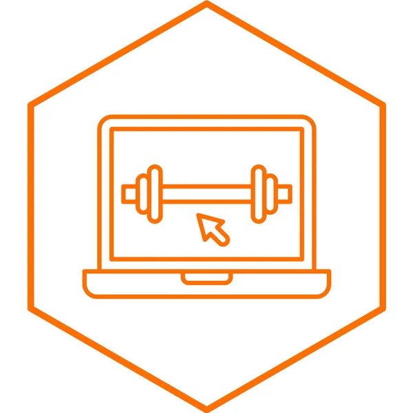 Online Workout Symbol Isoliert Auf Weißem Hintergrund Vektorillustration — Stockvektor