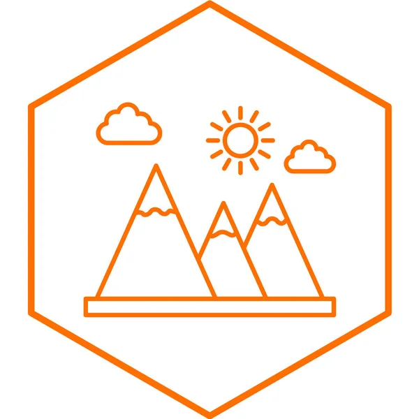 Berge Einfaches Symbol Vektorillustration — Stockvektor
