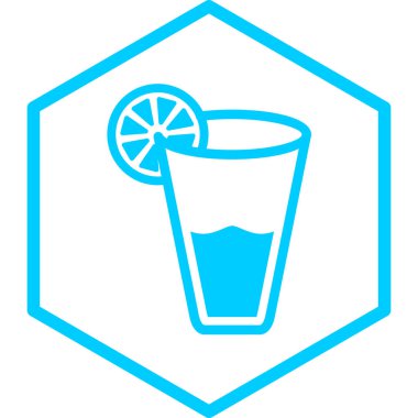 Limonatalı cam. Web simgesi vektör illüstrasyonu