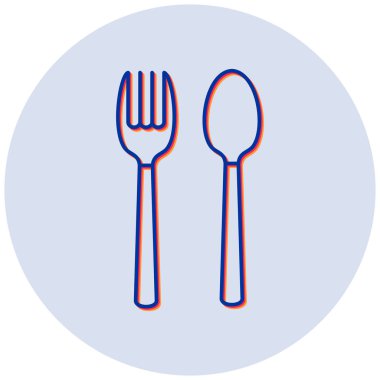 Çatal ve kaşık ikonu. vektör illüstrasyonu