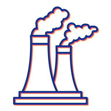 Fabrika binası ikon vektör çizimi tasarımı