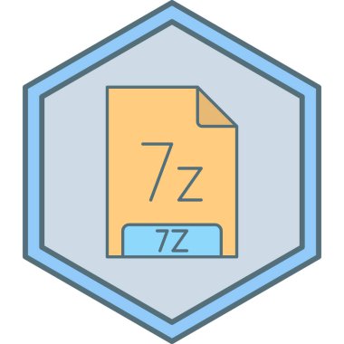 7z dosya biçimi simgesi, vektör illüstrasyonu