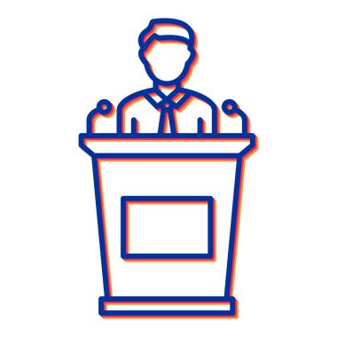 Konuşmacı simgesi. Web için tribün vektör simgelerinin özet çizimi