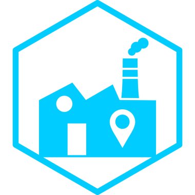 Fabrika binası ikonu. vektör illüstrasyonu