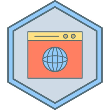 Tarayıcı. Web simgesi basit illüstrasyon