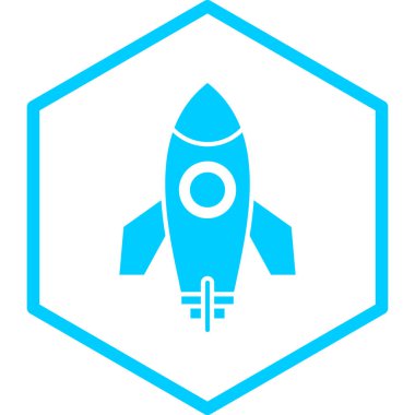 Roket. Web simgesi basit illüstrasyon