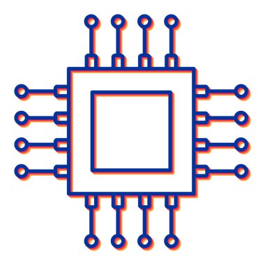 Çip simgesinin vektör illüstrasyonu