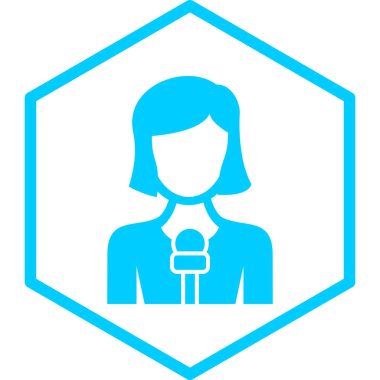 Muhabir. Web simgesi basit illüstrasyon