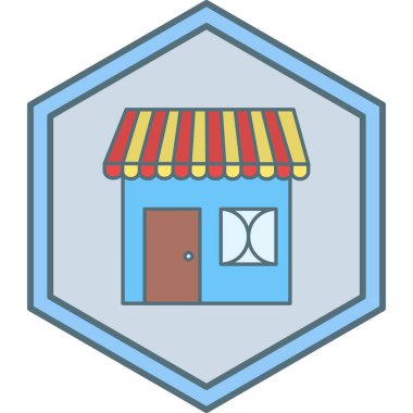 Dükkan. Web simgesi basit illüstrasyon