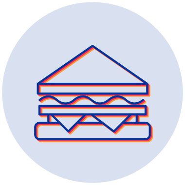 Sandviç vektörü düz renk simgesi