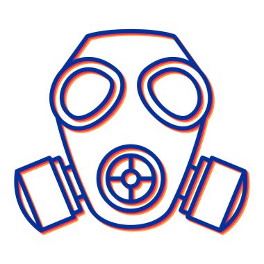 Biyolojik tehlike maskesi simgesi. Web için gaz söndürücü vektör simgelerinin özet çizimi