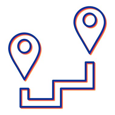 konum simgesi vektörü. İnce çizgi işareti. izole edilmiş sınır sembolü çizimi