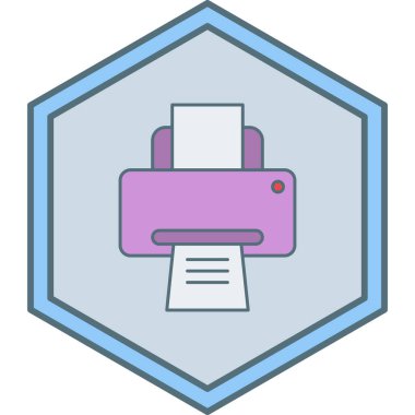 Yazıcı. Web simgesi basit illüstrasyon