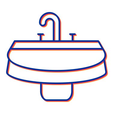 Banyo havlusu ikonu. Taslak banyo küveti yıkama vektör çizimi. izole edilmiş çevre arkaplanı.