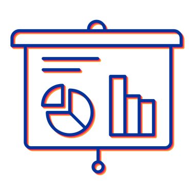 iş grafik hat simgesi, vektör çizim