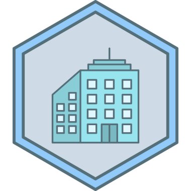 Hastane binası simgesi, vektör illüstrasyonu