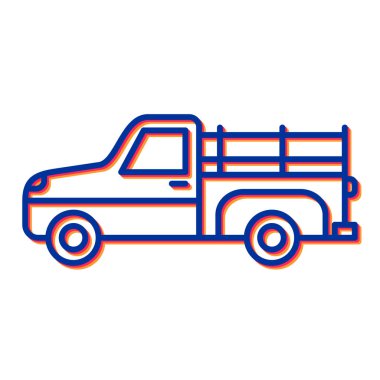 Araba ikonu. Web için basit dağıtım kamyonu vektör simgeleri çizimi