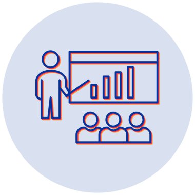 İş sunumu. Web simgesi basit illüstrasyon
