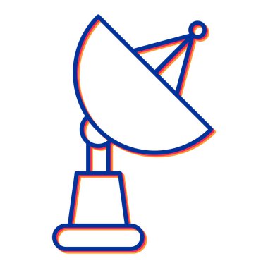 uydu anten ikonu vektörü. Ana hatlı radyo anteni işareti. izole edilmiş sınır sembolü çizimi