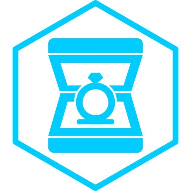 Elmas yüzük ikonu. Web için alyans vektör simgelerinin basit çizimi