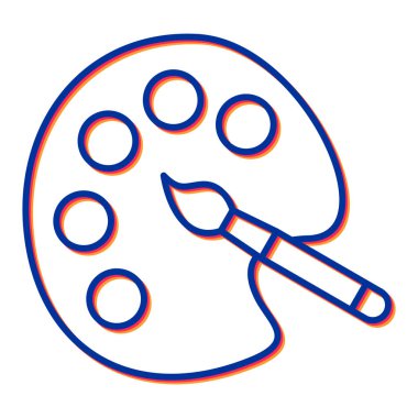 boya fırçası ikon vektörü. İnce çizgi işareti. izole edilmiş sınır sembolü çizimi