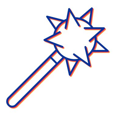 Sihirli değnek ikonu. Yıldız vektör illüstrasyonunun çizgi filmi. izole edilmiş dış hat biçimi