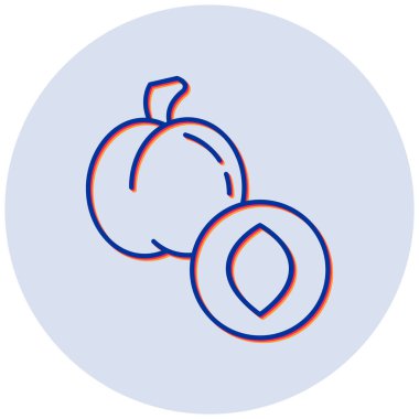 Kayısı. Web simgesi basit illüstrasyon