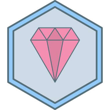 Elmas. Web simgesi basit illüstrasyon