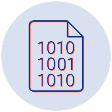 İkili Kod simgesi, vektör illüstrasyonu
