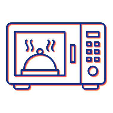 mikrodalga fırın ikonu vektörü. İnce çizgi işareti. izole edilmiş sınır sembolü çizimi