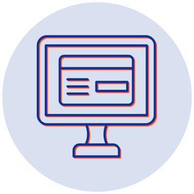 Çevrimiçi ödeme. Web simgesi basit illüstrasyon