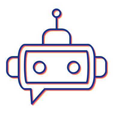 robot. Web simgesi basit illüstrasyon