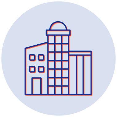 Bina. Web simgesi basit illüstrasyon